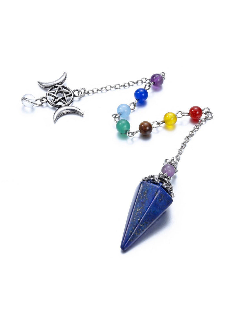 CrystalTears Lapis Lazuli Healing Crystals Pendulum Natural Crystal Stone Point Pendulums for Dowsing Meditation Divination Tool Spiritual Crystal Gifts for Witchcraft Crystal Grid Positive Energy