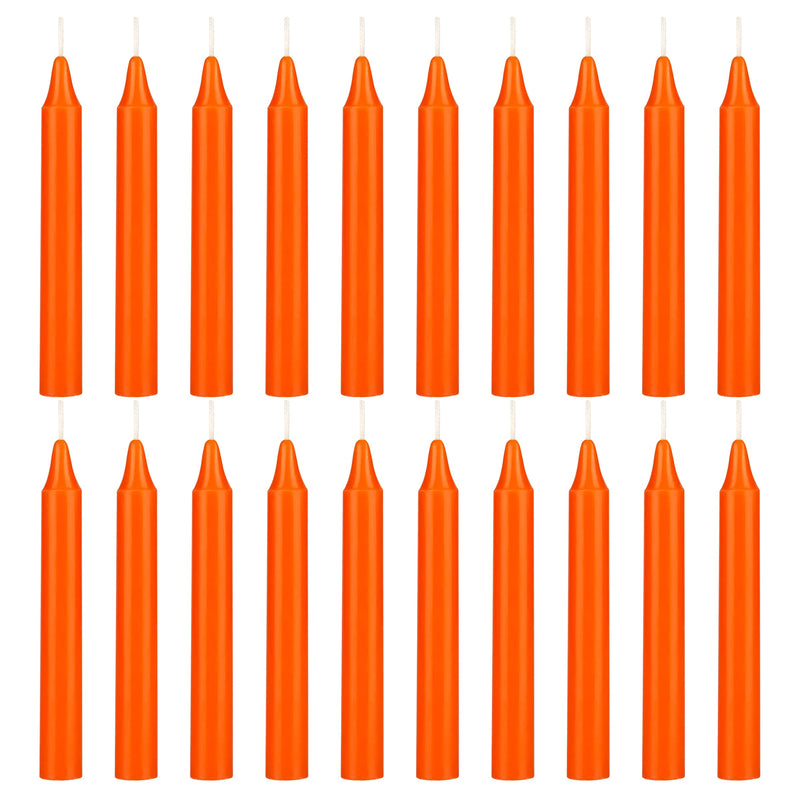 Mega Candles 20 pcs Unscented Orange Exquisite Mini Taper Candles 4 Inch Tall x 1/2 Inch Diameter Magic Chimes Enchantment Rituals Casting Spells Witchcraft Wiccan Altar Metaphysical
