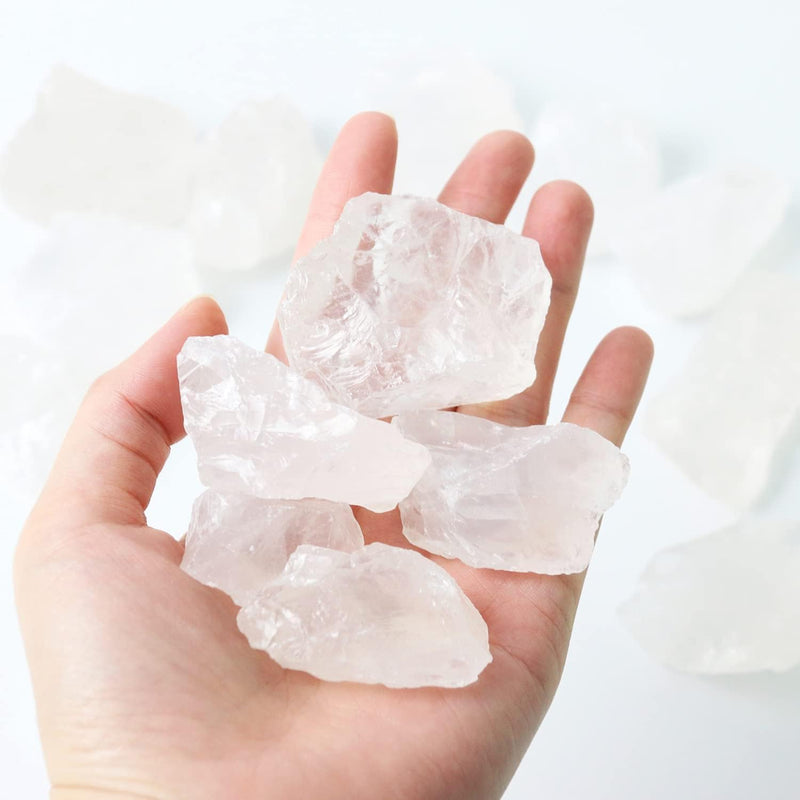 Nvzi Clear Quartz Crystal Bulk Raw White Quartz Crystal Stones for Wicca Reiki and Energy Healing Crystals Witchcraft Supplies Rocks for Tumbling Calcite Crystal Hypnotic Gems(1 Lb)