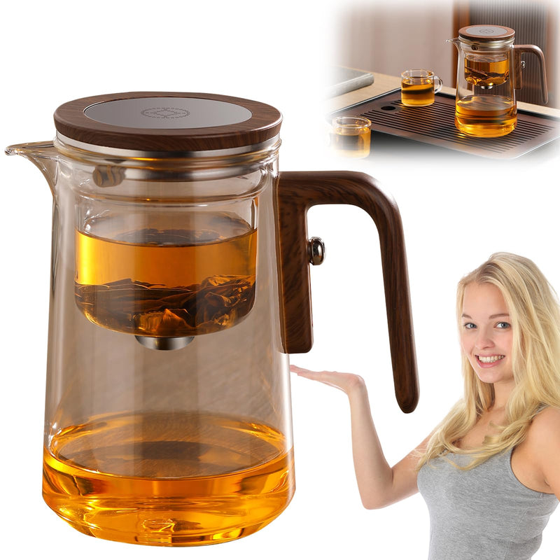 Enchanti Tea Pot Witchcraft Magical Enchanted Glass TeaPot with Strainer Magnetic Filtration Pot with Handle for Home Gifting Outdoor and Office(800ml 1Pcs)
