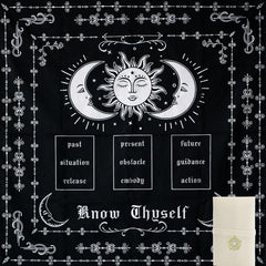 Knana Tarot Cloth Altar Cloth Tarot Mat Witchcraft Tarot Cloth Silk for Reading Tarot Accessories Tarot Cloth for Spread - with Tarot Card Bag (Tarot Card Layout)